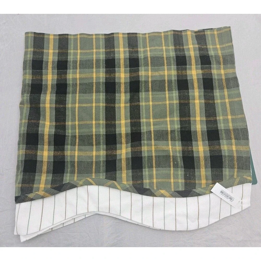 Park Designs Willow Lane Plaid Lined Layered Valance 72 in x 14 in - One Valance